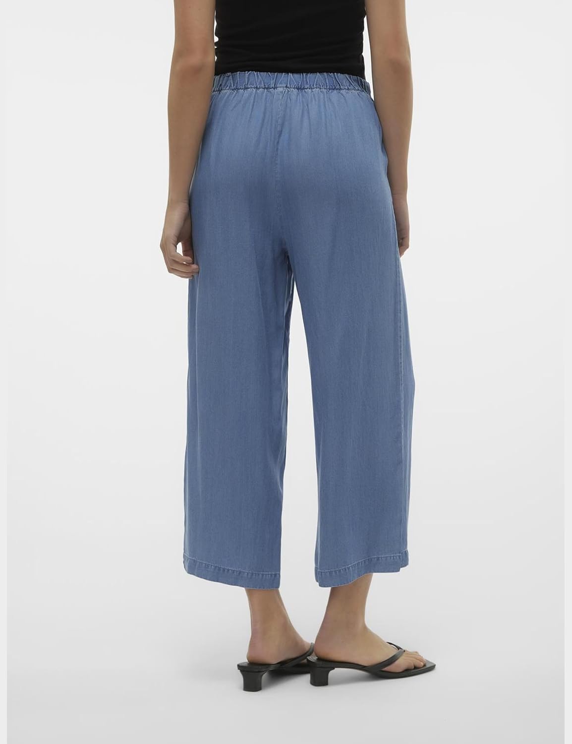 Detalle de VERO MODA Damen Culotte Hose mit elastischem Bund und weitem Bein