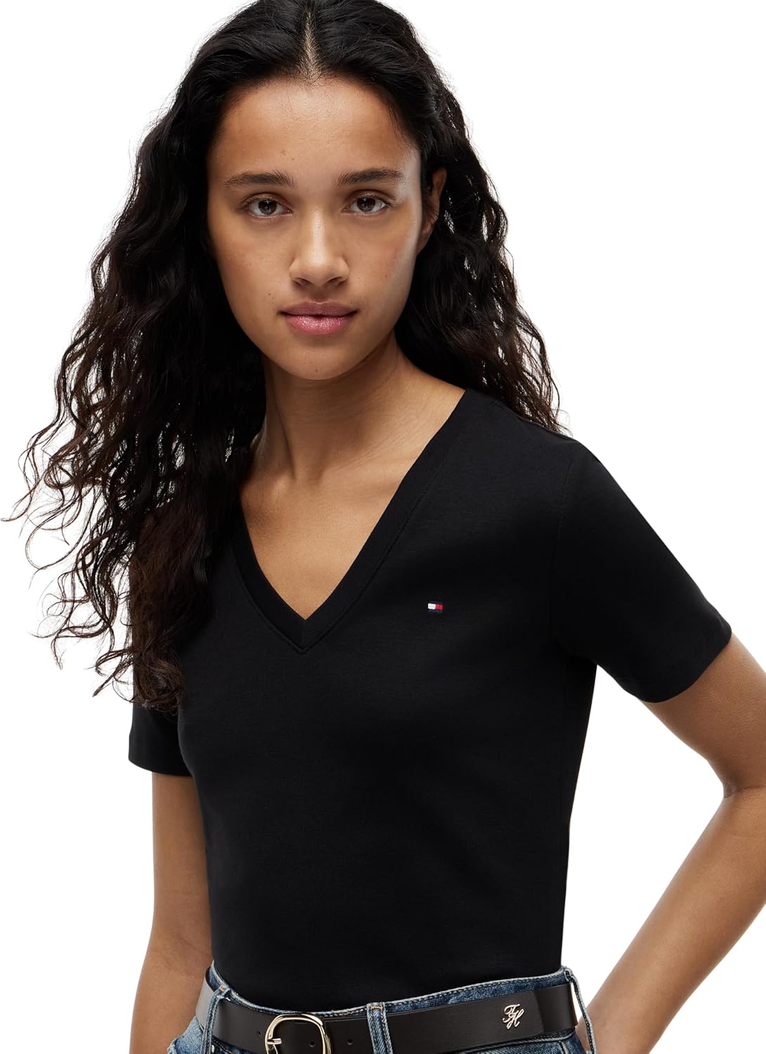 Thumbnail 3 de Tommy Hilfiger Slim Cody V-NK SS – Kurzarmshirt mit Marken-Detail