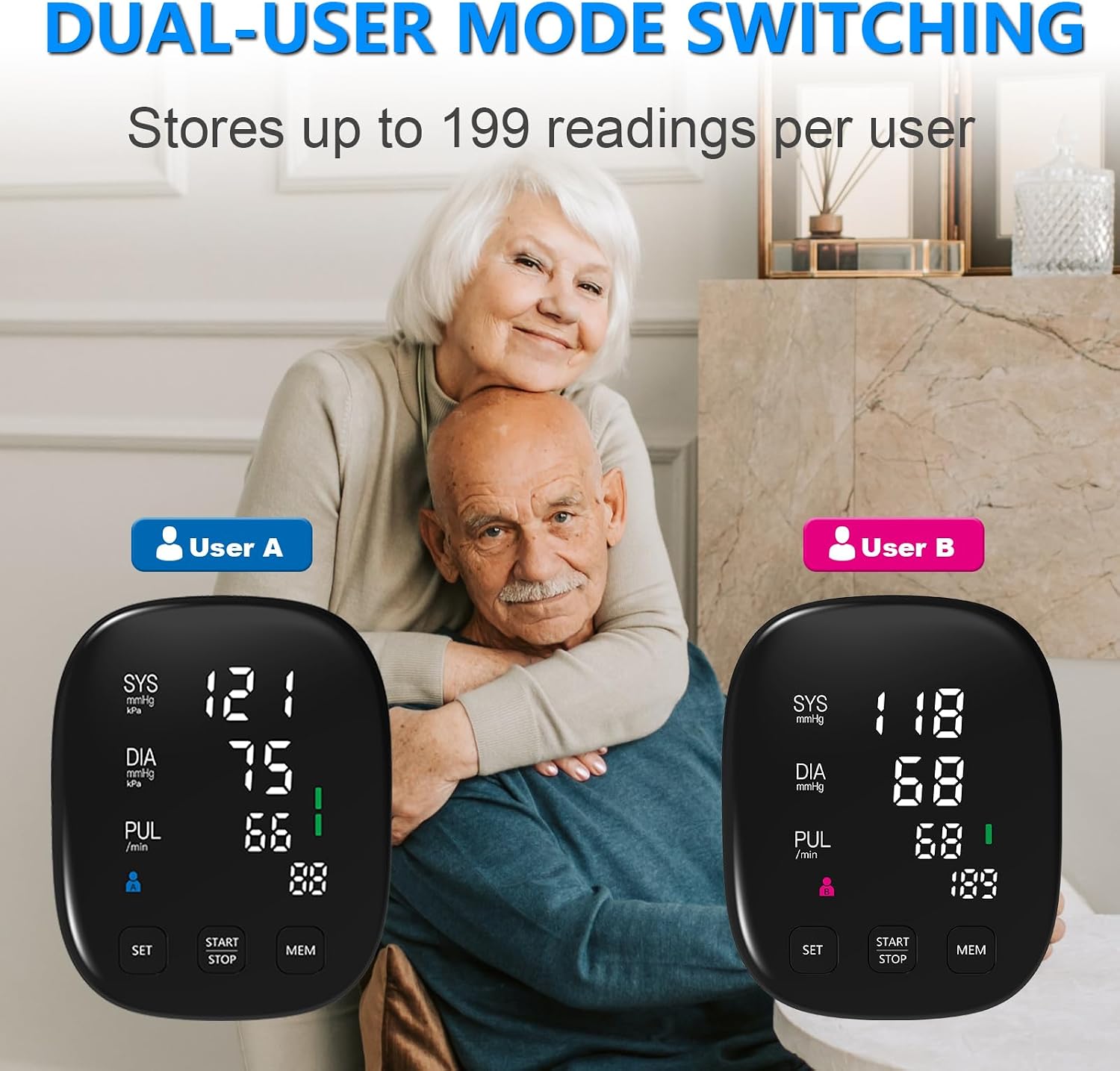 Detalle 1 de Blood Pressure Monitor, Upper-Arm, 2×199 Memory