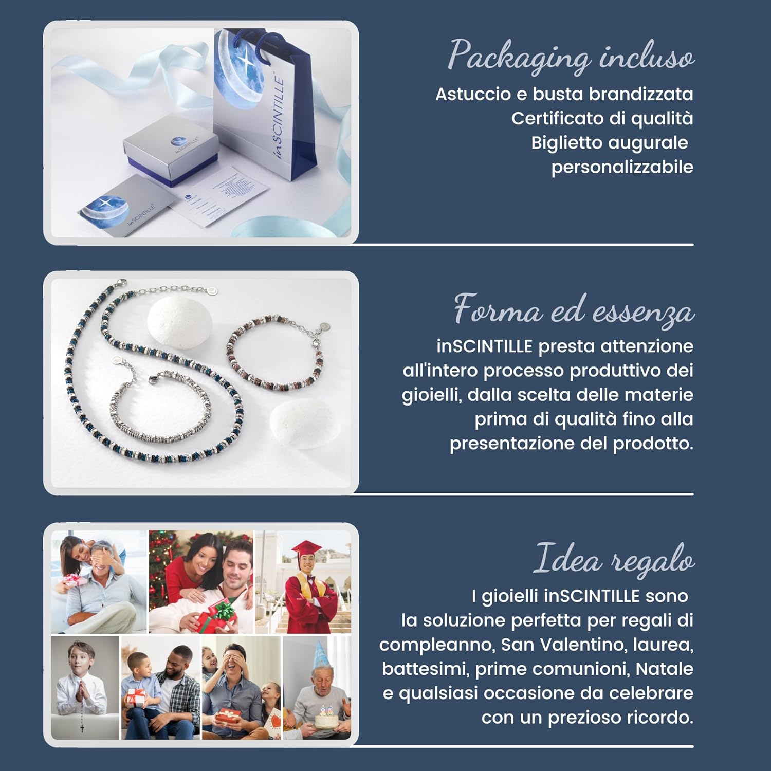 Detalle de Collier Homme inSCINTILLE en Acier Inoxydable – Longueur réglable 48–53 cm with rondelles et boulons