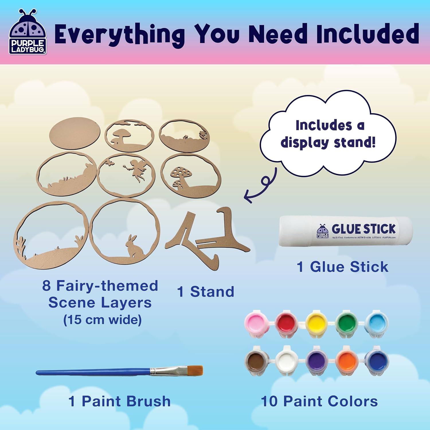 Thumbnail 2 de Fairy 3D Paint Your Own Sets for Kids by Purple Ladybug — Wooden Craft Kit