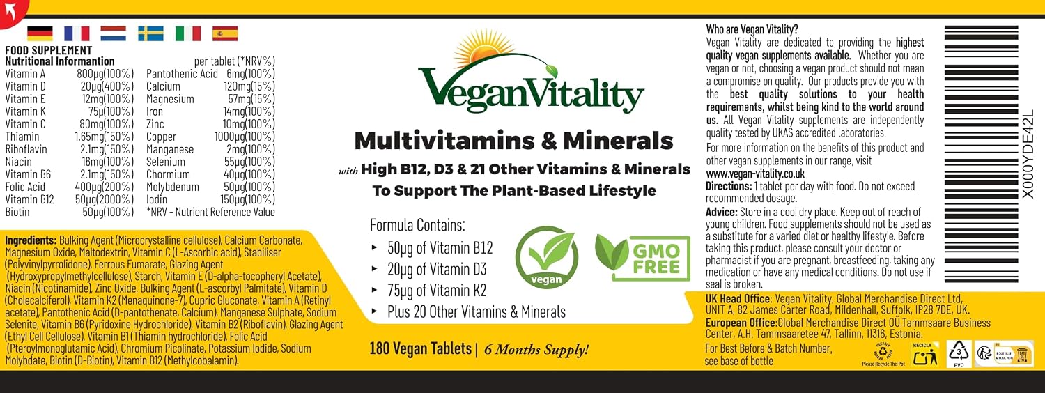 Thumbnail 6 de Multivitaminas veganas 180 tabletas 6 meses