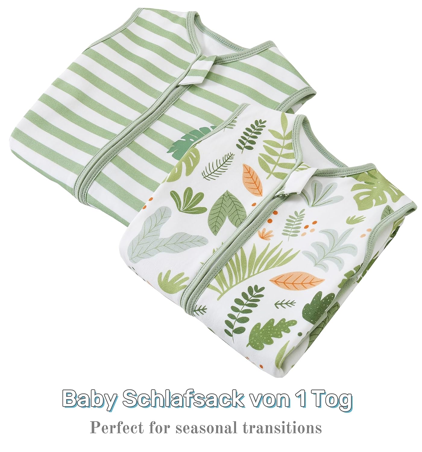Thumbnail 1 de Chilsuessy Baby Schlafsack Sommer mit Füßen – 2er Pack, 1 Tog, 100% Baumwolle, 70–100 cm