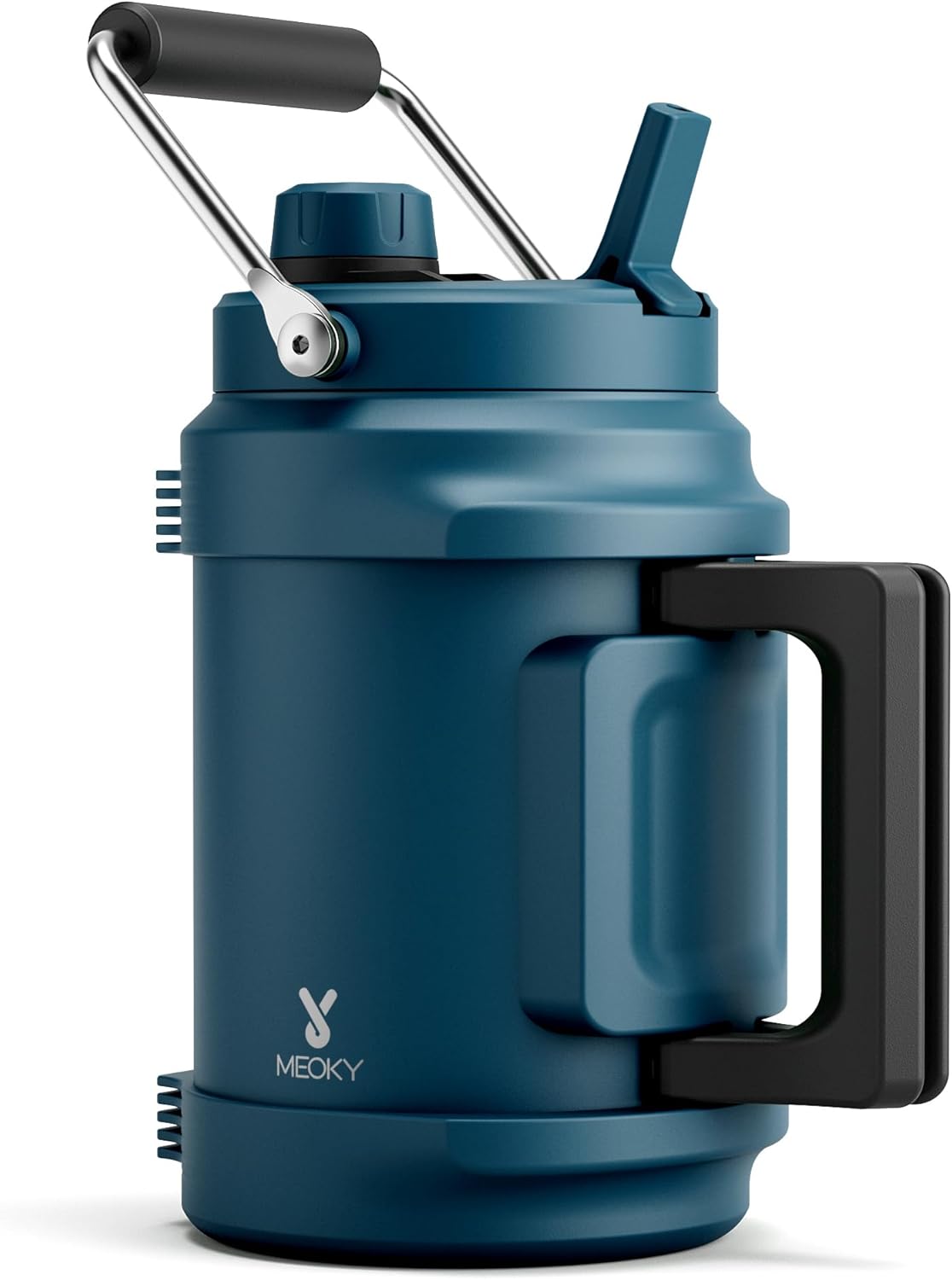 Detalle de Meoky 64 oz Insulated Water Bottle with Triple-Wall Vacuum Stainless Steel (Denim)
