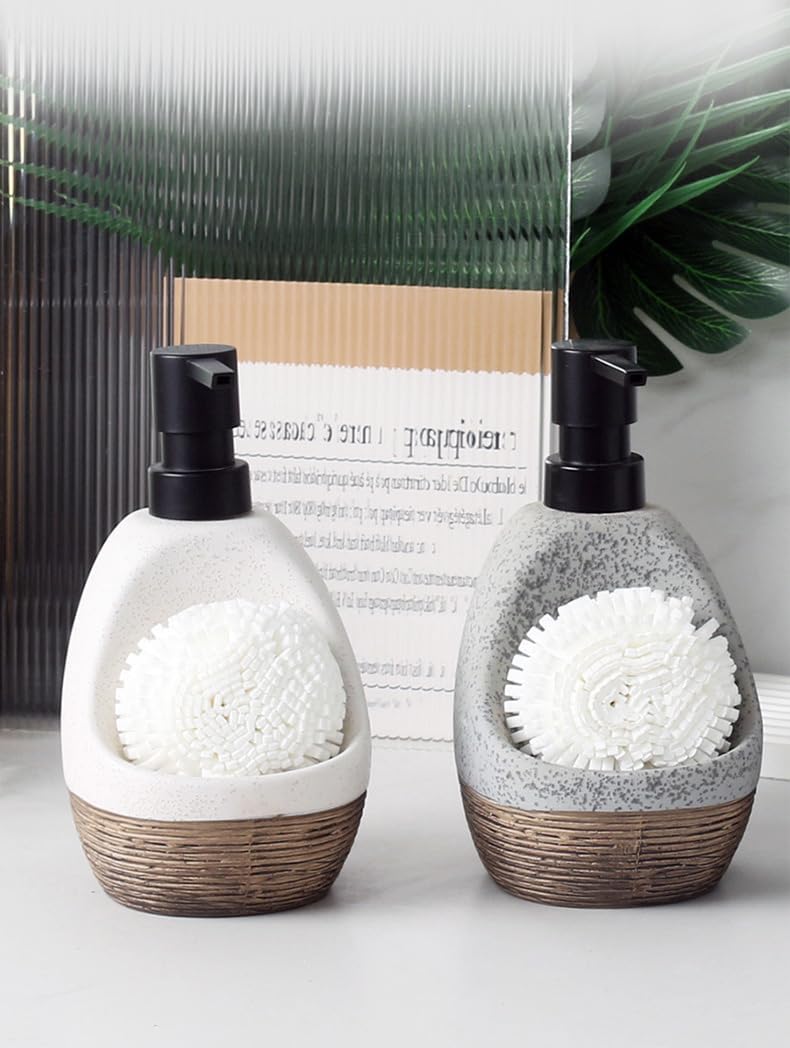 Detalle 2 de Hosoncovy 450ML keramischer Flüssigseifenspender mit Pumpkopf – Weiß