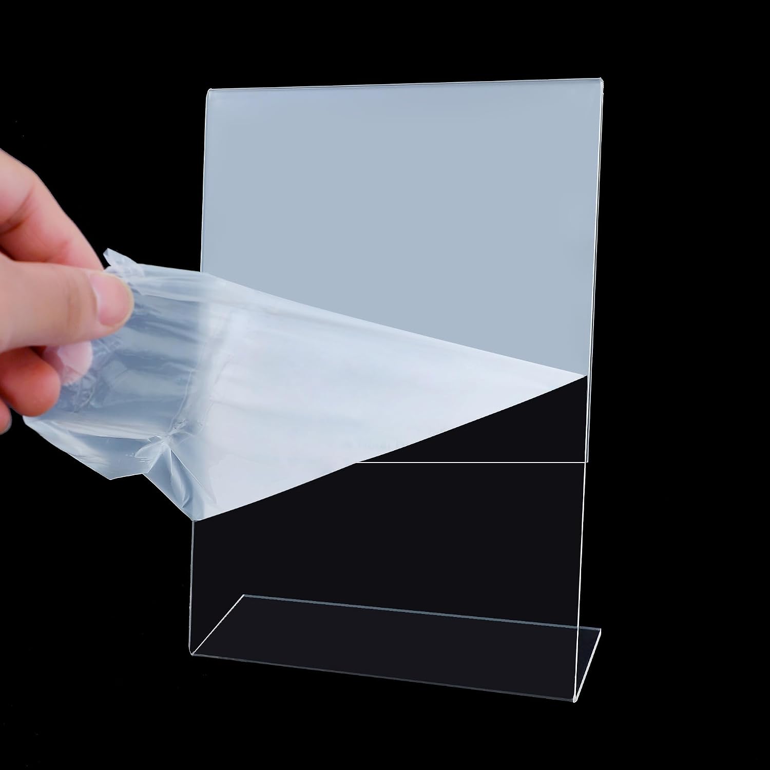 Thumbnail 3 de ROSSHINE A4 Acrylic Sign Holder, 5-Pack, L-Shape Display Stands in Clear Perspex