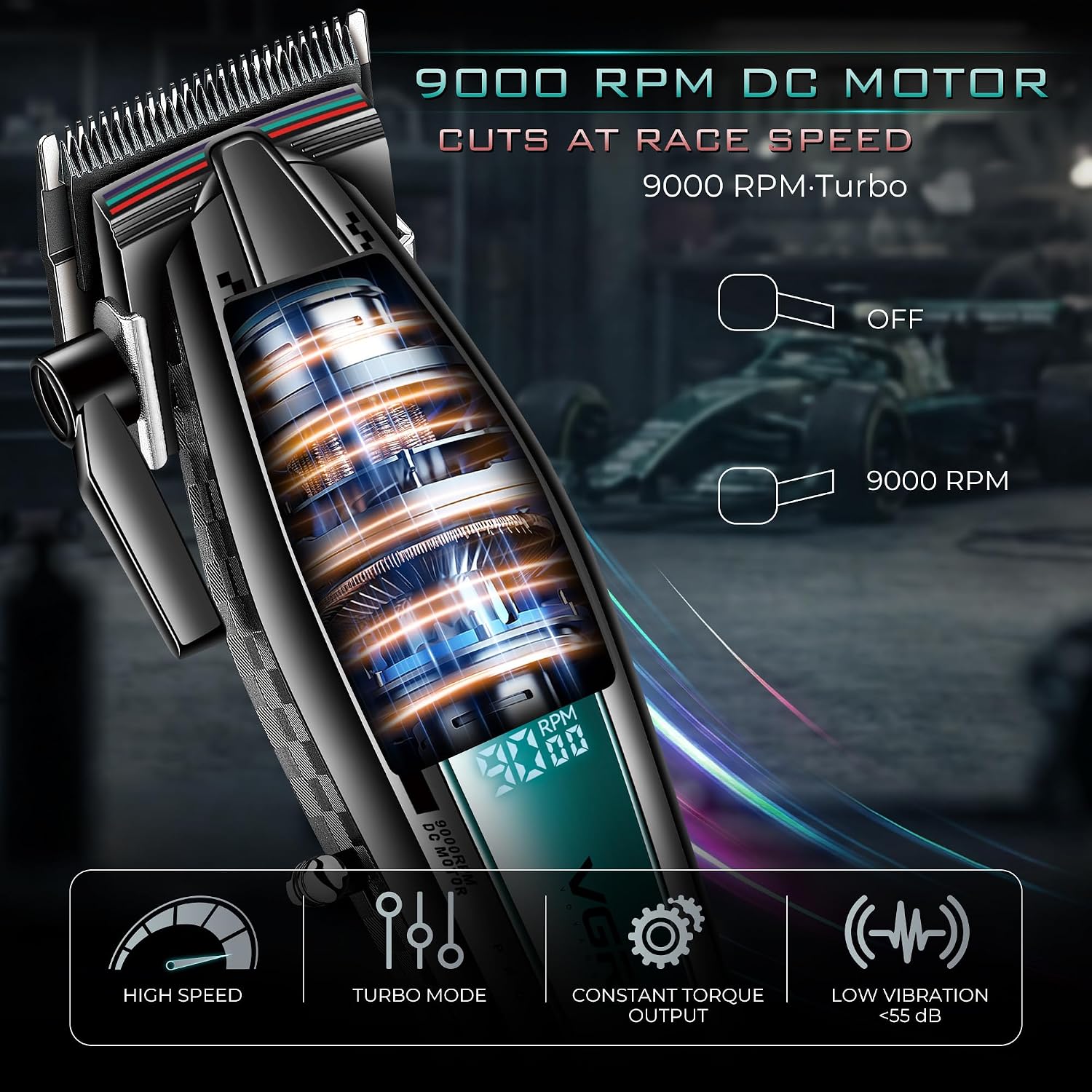 Thumbnail 4 de VGR Hair Clippers for Men: Pro Cordless USB-C Clipper with 9000 RPM, Ceramic Blade & Taper Lever