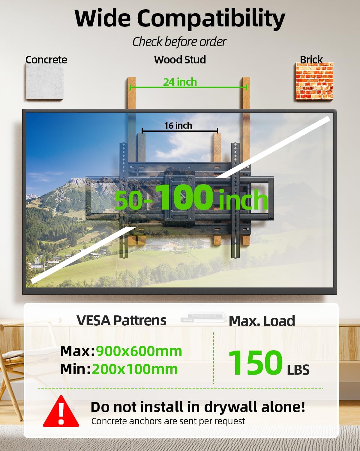 Detalle 2 de USX Mount Long Arm TV Wall Mount 42–90 inch