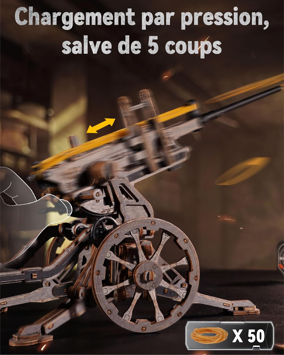 Thumbnail 3 de ROBOTIME Puzzle 3D en bois – Plateforme de Lancement Mécanique (LQM01), modèle d’ingénierie STEM à exposer