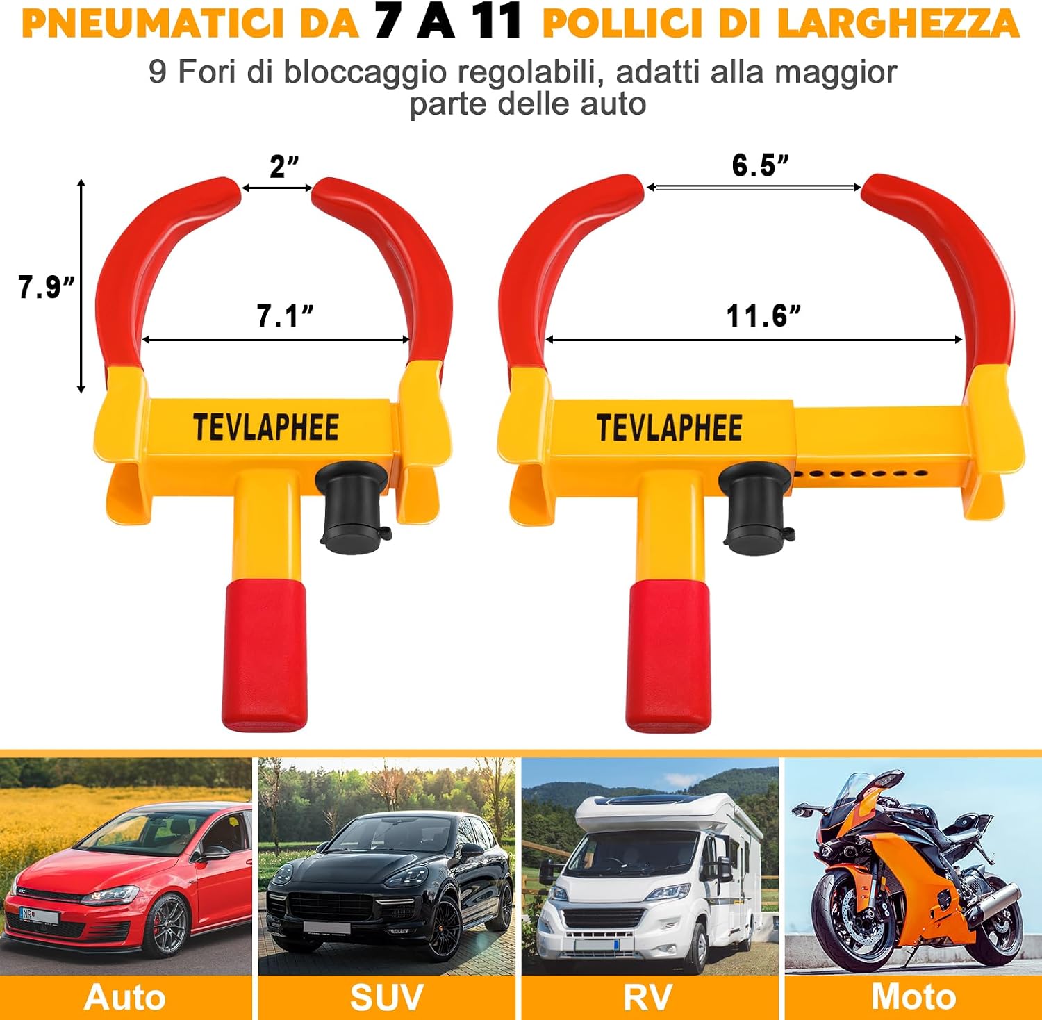 Thumbnail 5 de Tevlaphee Blocca Ruota Universale 19–30 cm