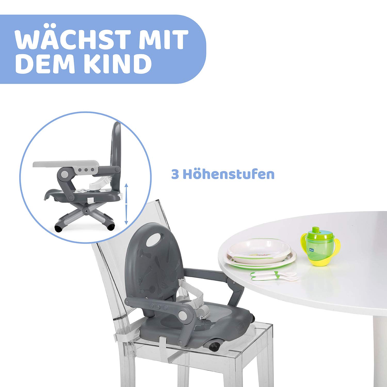 Thumbnail 2 de Chicco Pocket Snack Kindersitzerhöhung – tragbar, verstellbar und kompakt für 6 Monate bis 3 Jahre