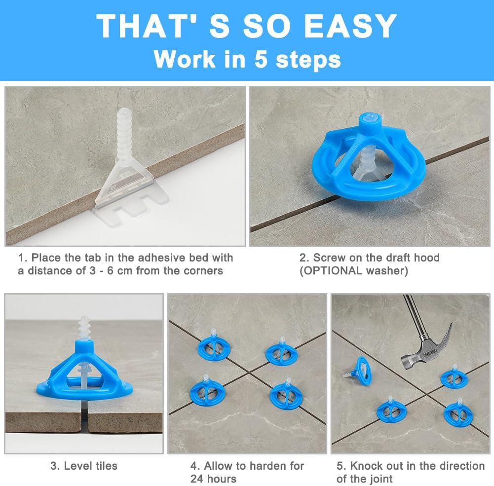 Thumbnail 3 de Flintronic Tile Leveling System 2mm – 100pcs Tile Leveling Clips & 100pcs 2mm Screw Base