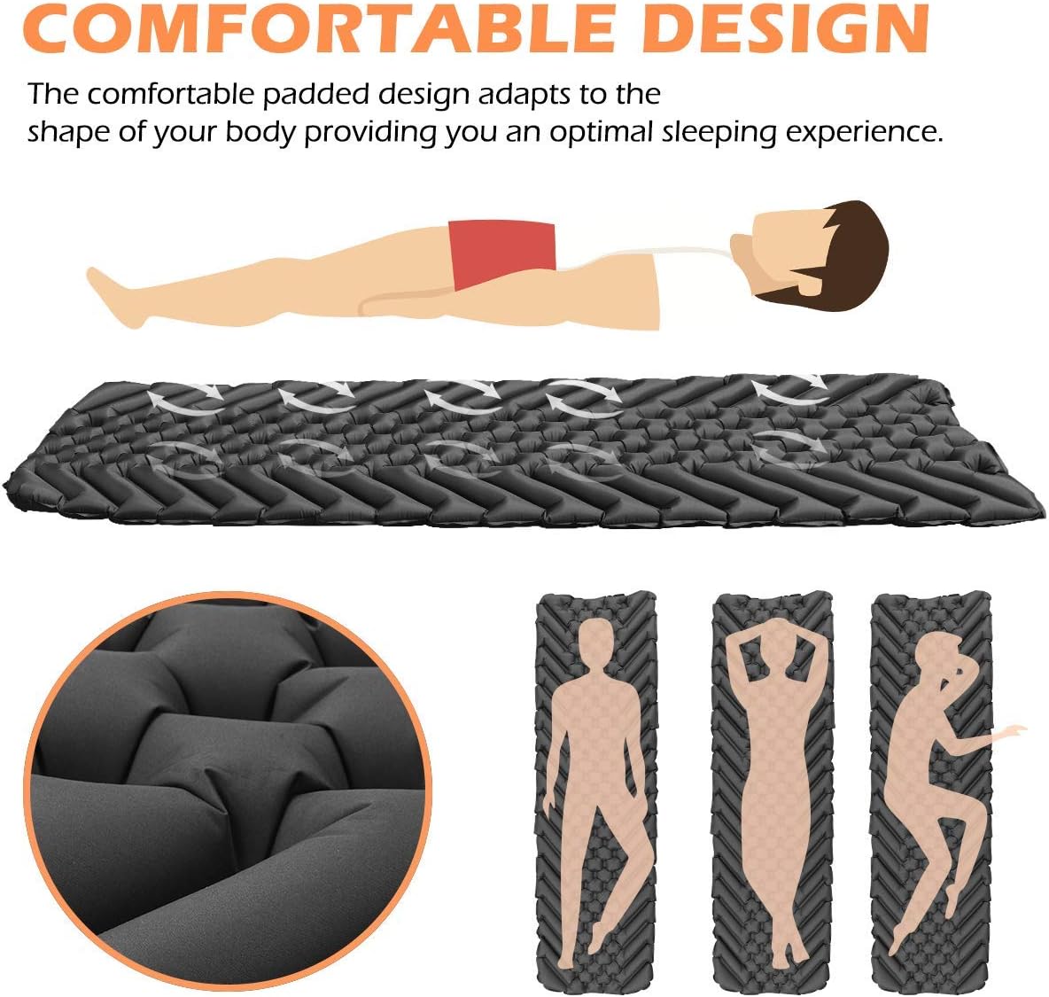 Detalle 2 de Sundom Isomatte Camping Outdoor Ultraleicht – wasserdicht, faltbar, essentials für Outdoor-Abenteuer