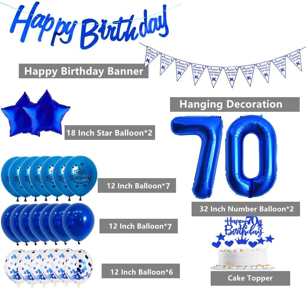 Detalle 2 de 70. Geburtstag Ballon Set Marineblau đ