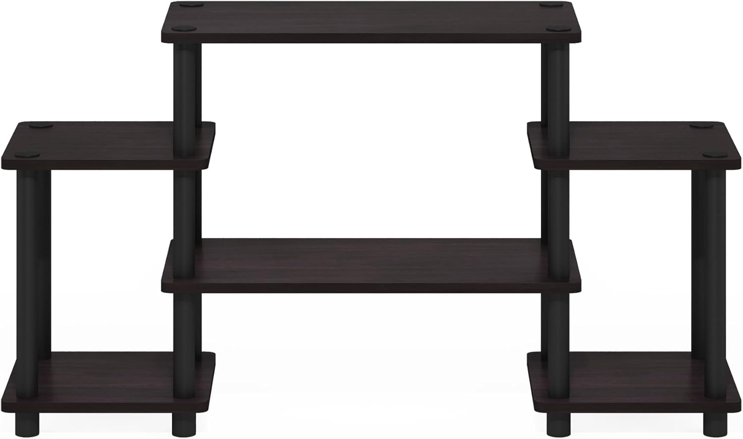 Thumbnail 5 de Furinno 11257DWN Mobile Porta TV, Marrone (Dark Walnut) – Round Tube, Corner Square