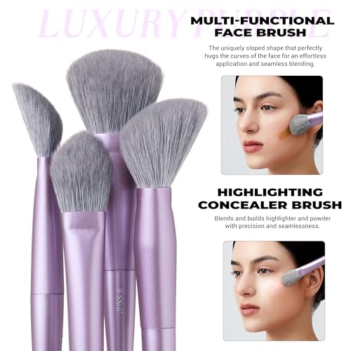 Thumbnail 3 de Jessup T514 set 5 pennelli trucco viso viola 🎨