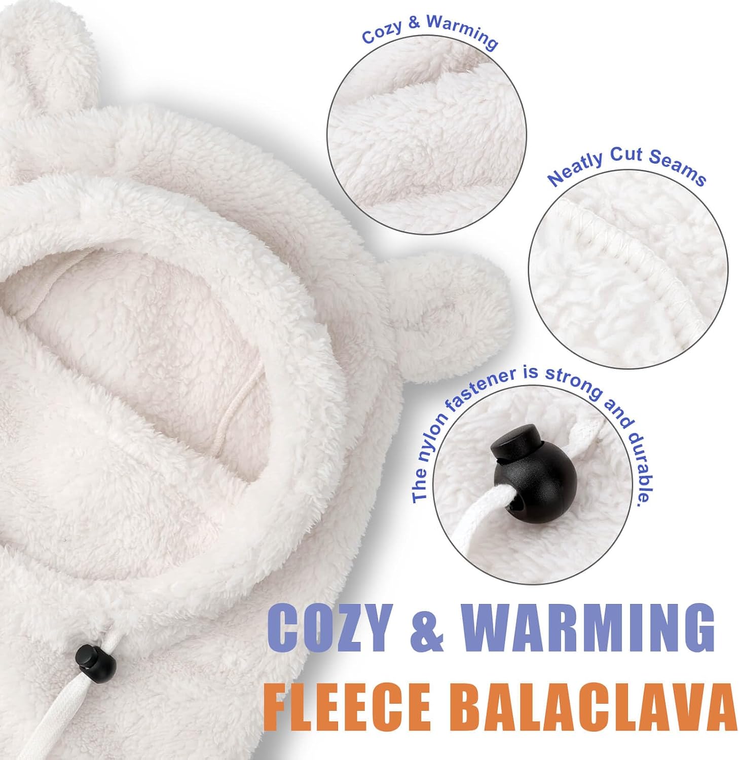 Thumbnail 6 de DRESHOW Kids' Thermal Fleece Balaclava with Fluffy Ears: Windproof Winter Hood for Ages 3–10