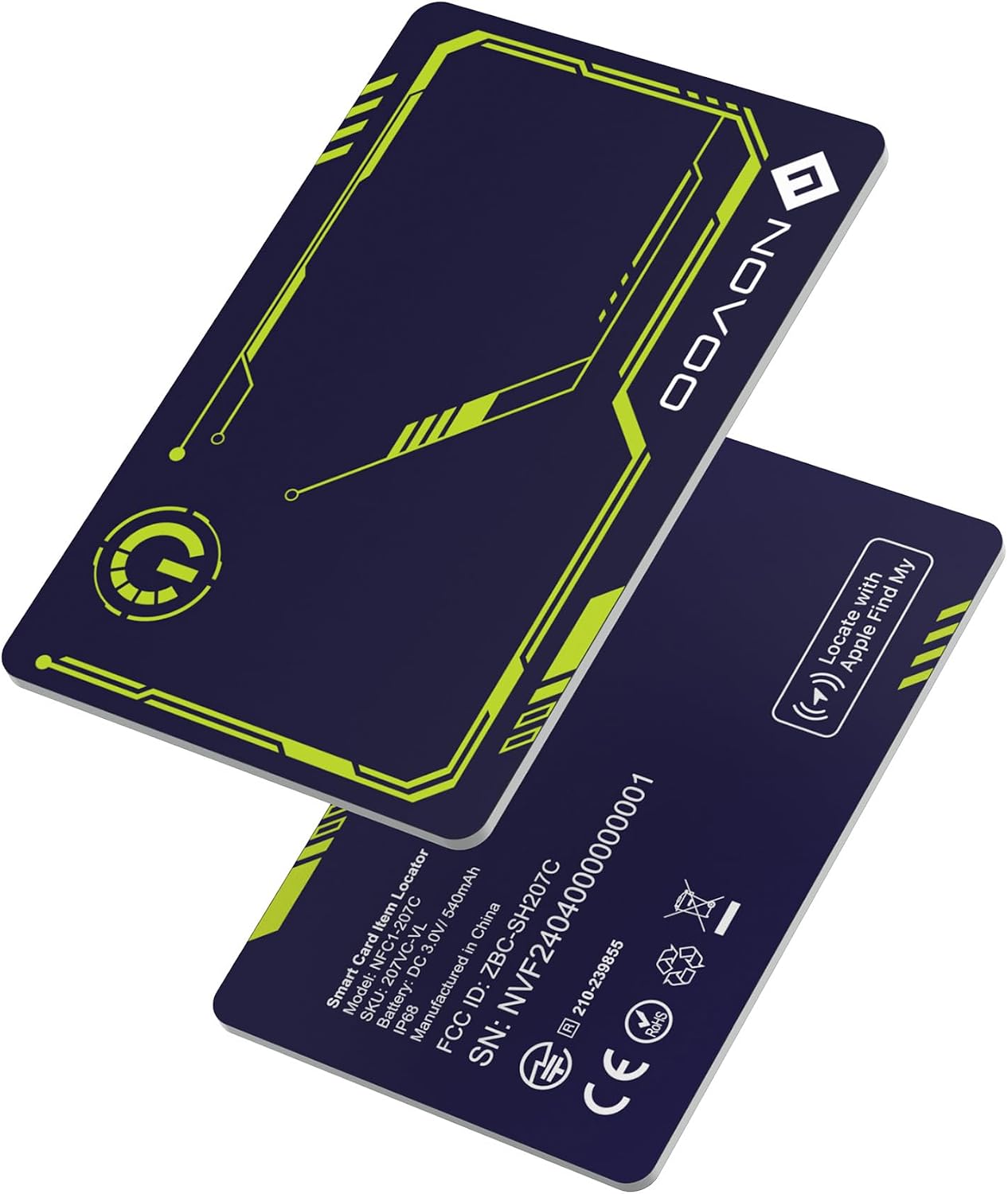 Detalle 2 de NOVOO Air Tag Card Wallet Tracker, Thin 1,6 mm – Traceur carte ultra fine pour wallet