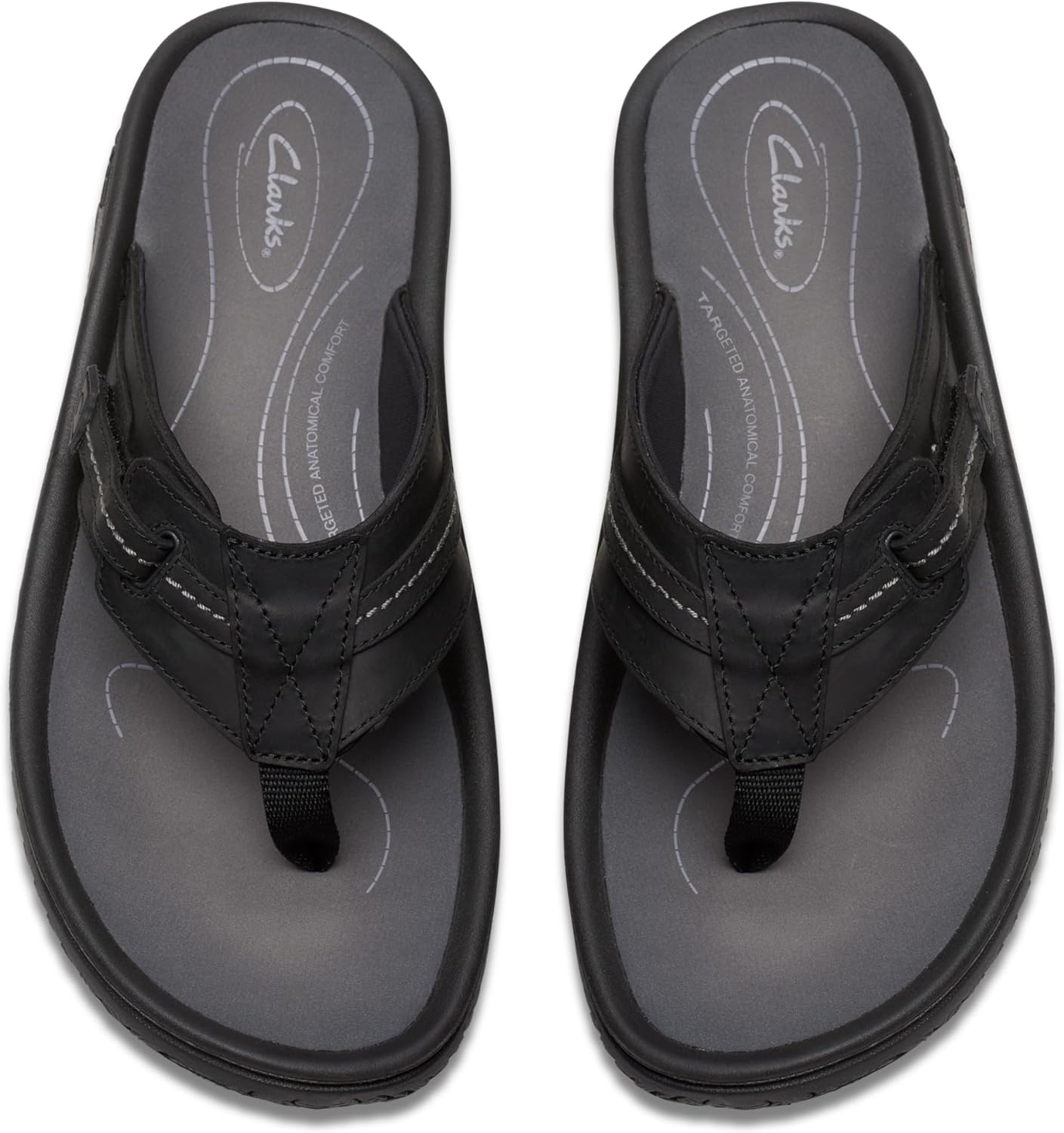 Thumbnail 6 de Clarks Wesley Sun TonguesHomme – Sandale en cuir noir, taille 11 (Homme)