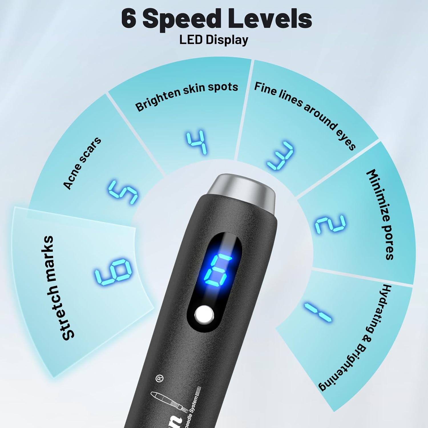 Thumbnail 3 de Buyounger M7S Dermapen microneedling wireless con 25 cartucce, 6 livelli e display LED