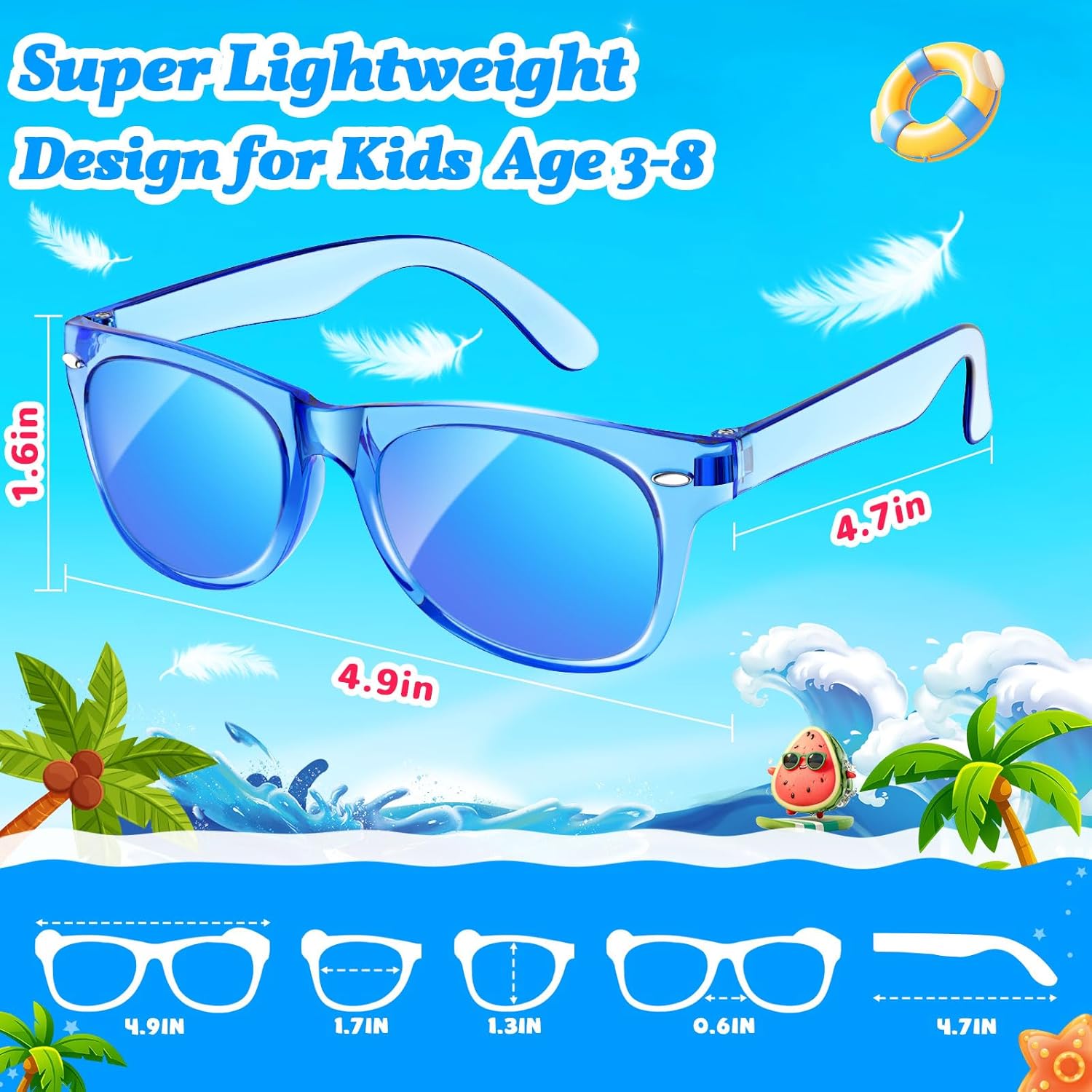 Thumbnail 3 de Nylytek 16-Pack Kids Sunglasses for Party Favors (UV400, Polarized) — Neon & Classic Colors, Ages 3–8