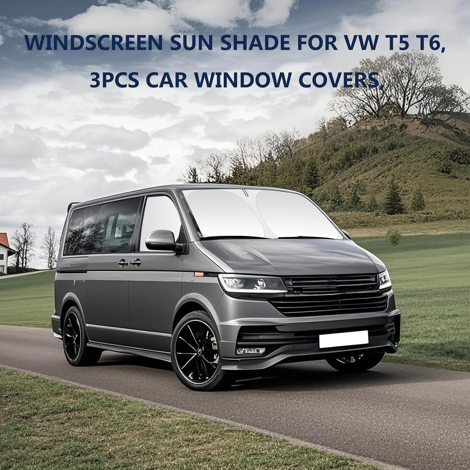 Thumbnail 6 de ZATOOTO Windscreen Cover for VW T5/T6 (3 Pieces) Magnetic Internal Thermal Blinds