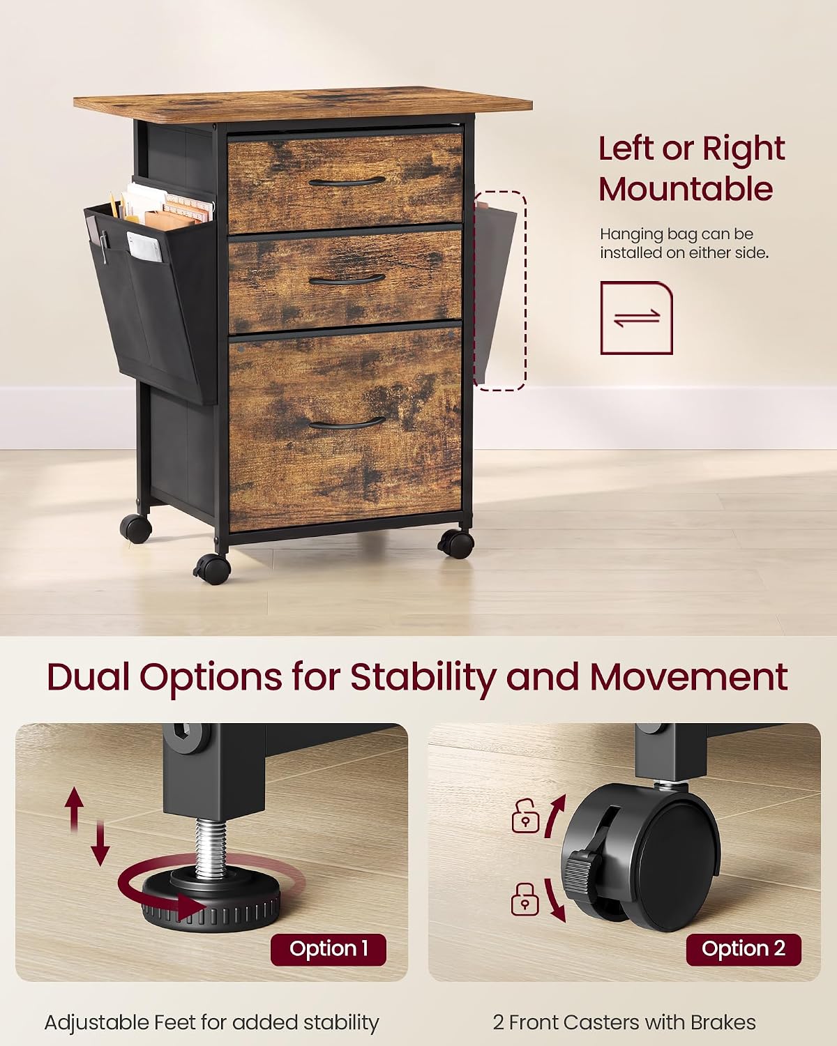 Thumbnail 5 de VASAGLE Rolling File Cabinet, 3 Drawers