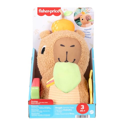 Thumbnail 5 de Fisher-Price Capibara Abracitos y Jueguecitos: juguete sensorial de peluche con sonajero y mordedor (desde 3 meses) HYR54
