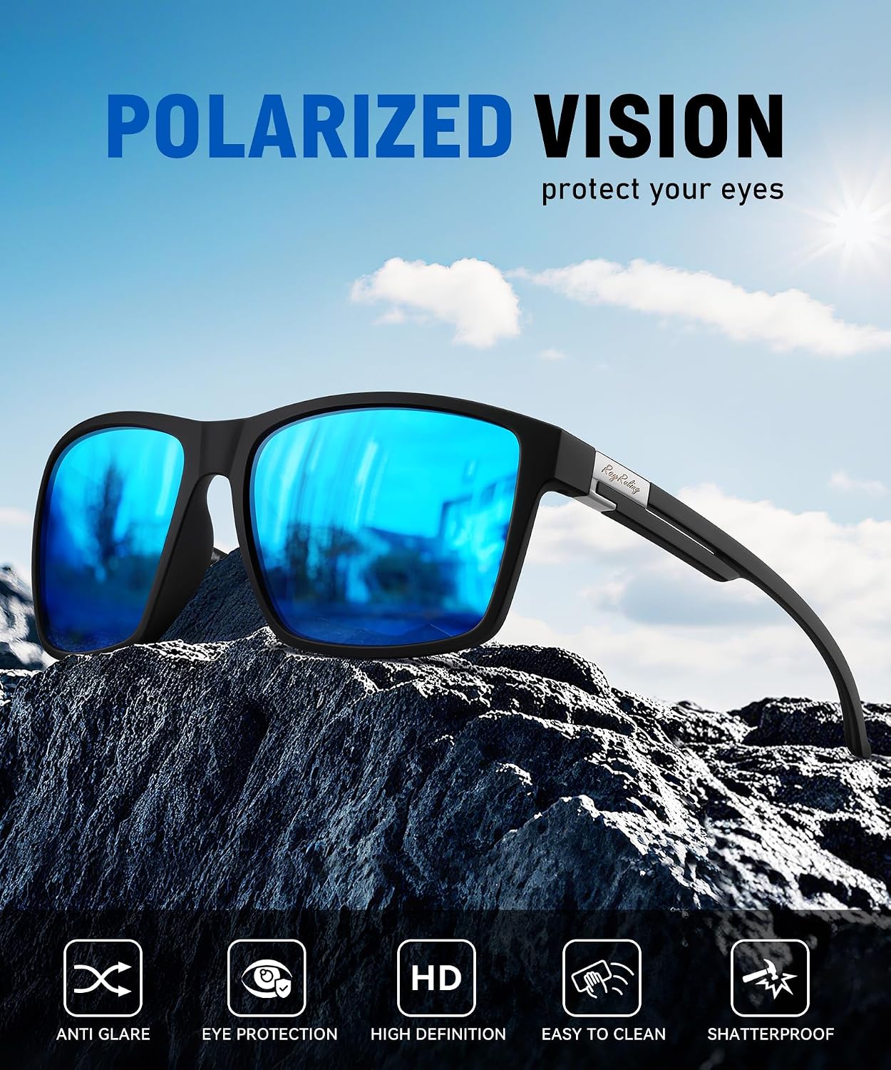 Thumbnail 4 de Rayruling Polarized Sunglasses for Men & Women — TR90 Ultralight Frame, UV400, HD Polarised Lenses