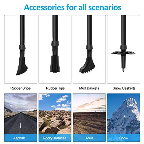 Thumbnail 6 de Anykuu Bâtons de Marche Nordique 2 PCS avec 14 Accessoires – Aluminium 7075, réglables 110–130 cm