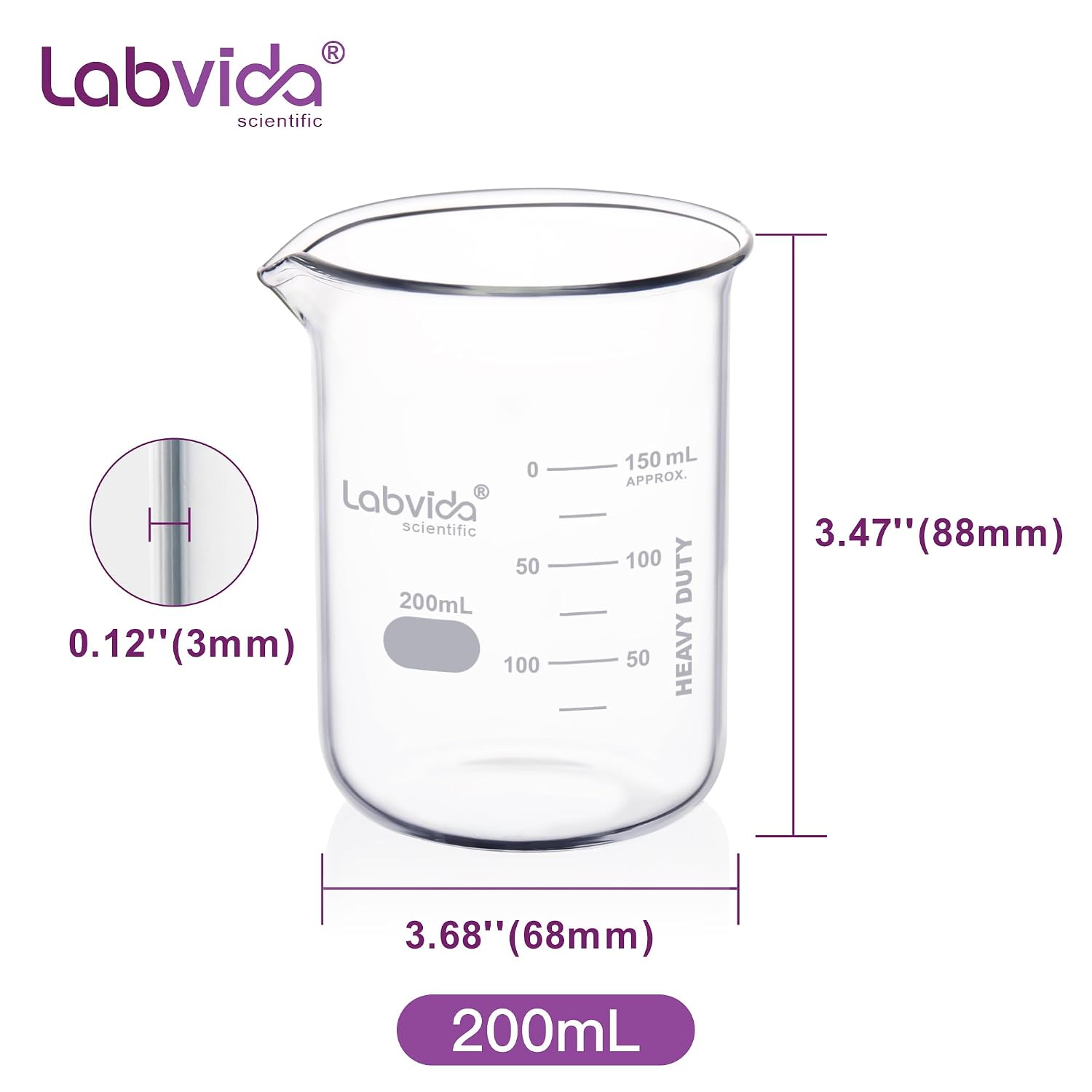 Detalle 2 de Labvida Glass Beakers 200 mL