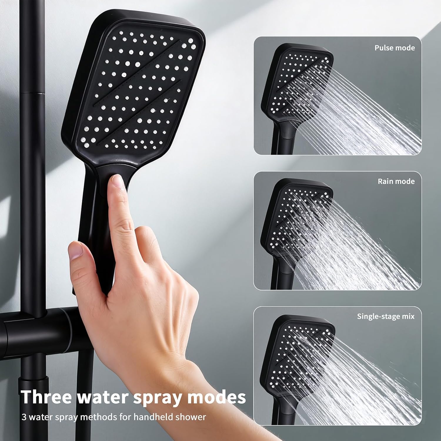 Thumbnail 4 de HOMELODY Duschsystem 30 cm Schwarz