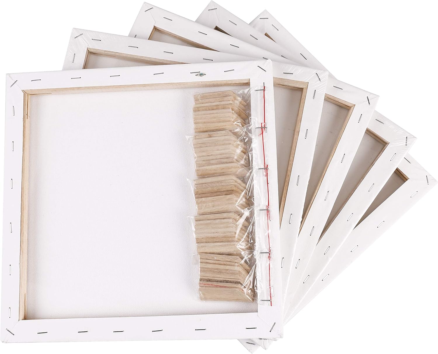 Detalle de EXERZ Keilrahmen Leinwand 30x30 cm 5er Set