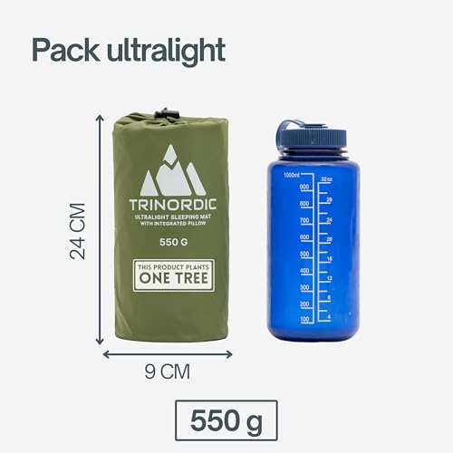 Detalle de TRINORDIC Esterilla de acampada hinchable ultraligera con almohada