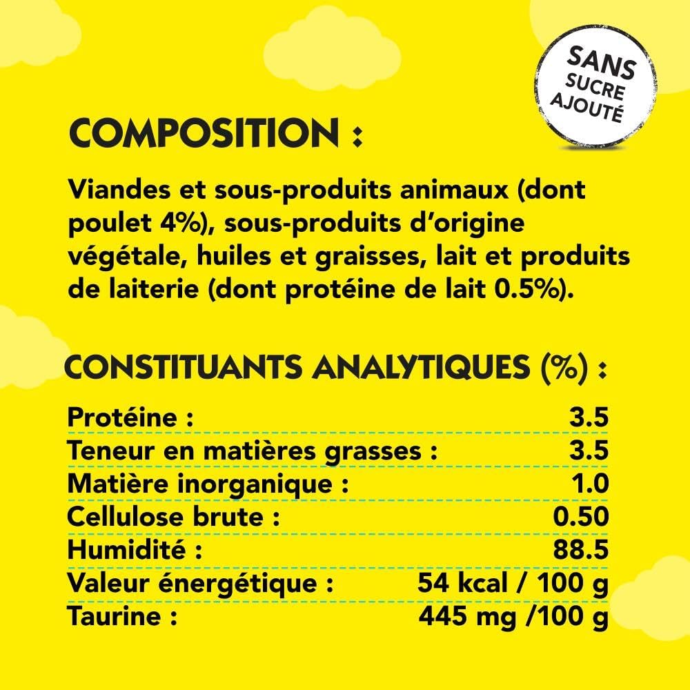 Detalle de Catisfactions Creamy Friandises Chat – Goût Poulet, Pack de 4 sachets 10 g (Lot de 11) – Récompenses pour Chats Adultes et Chatons