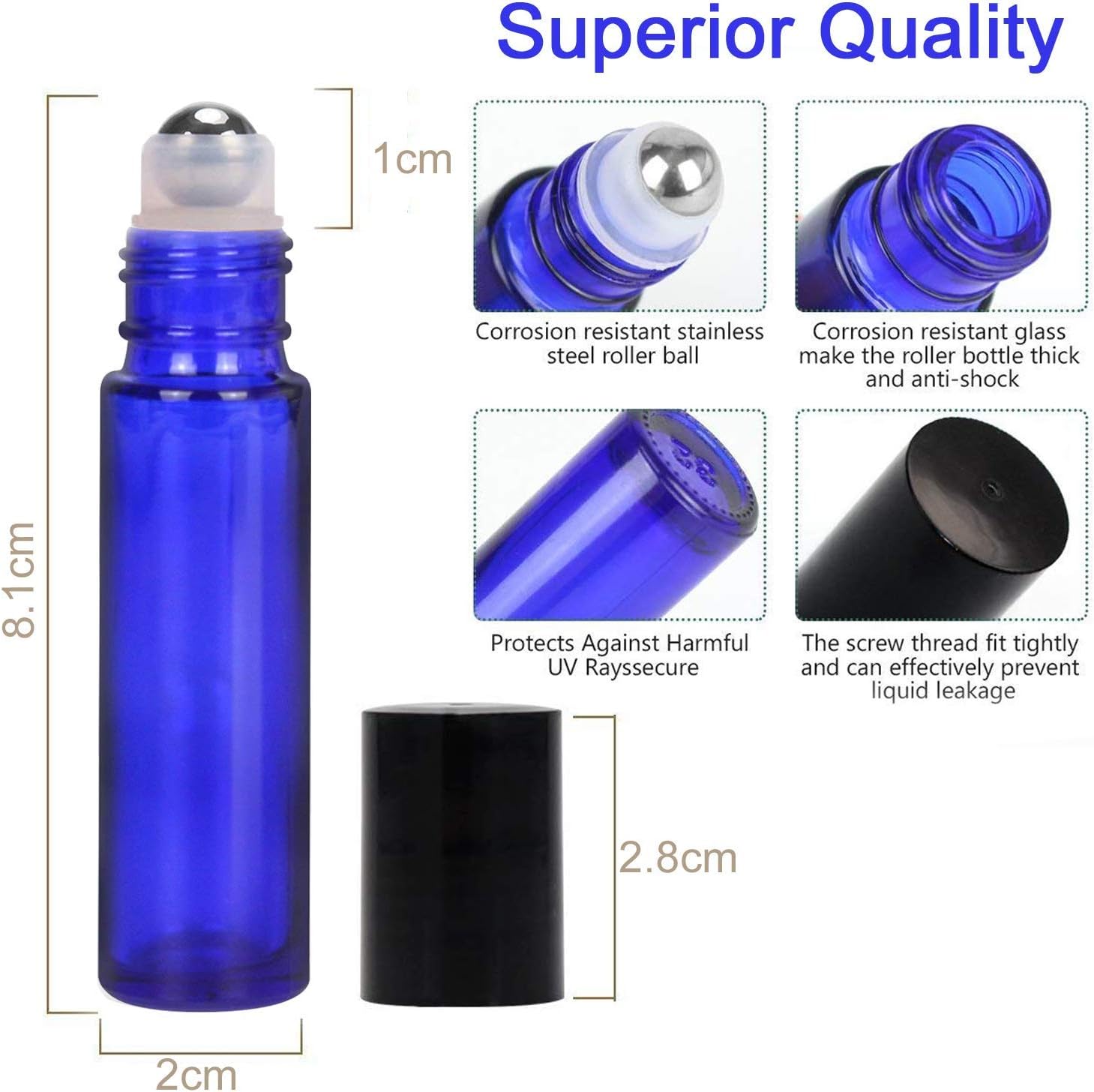 Detalle 2 de Alledomain 10 Pcs 10 ml Essential Oil Rollers