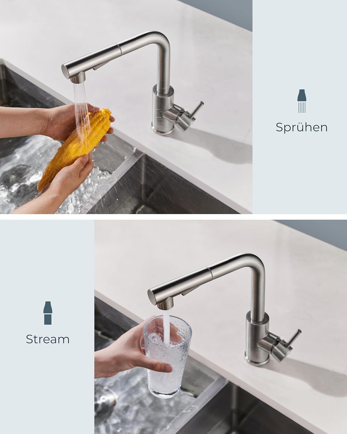 Detalle 1 de FORIOUS Wasserhahn Küche 27×30,6×26,9 cm 🚰