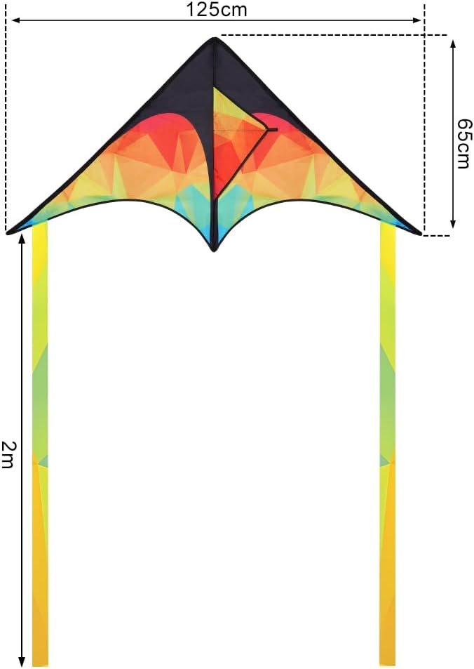 Thumbnail 1 de Aomig 4584138 eenlijnsvlieger 125 x 65 cm met regenboogdesign