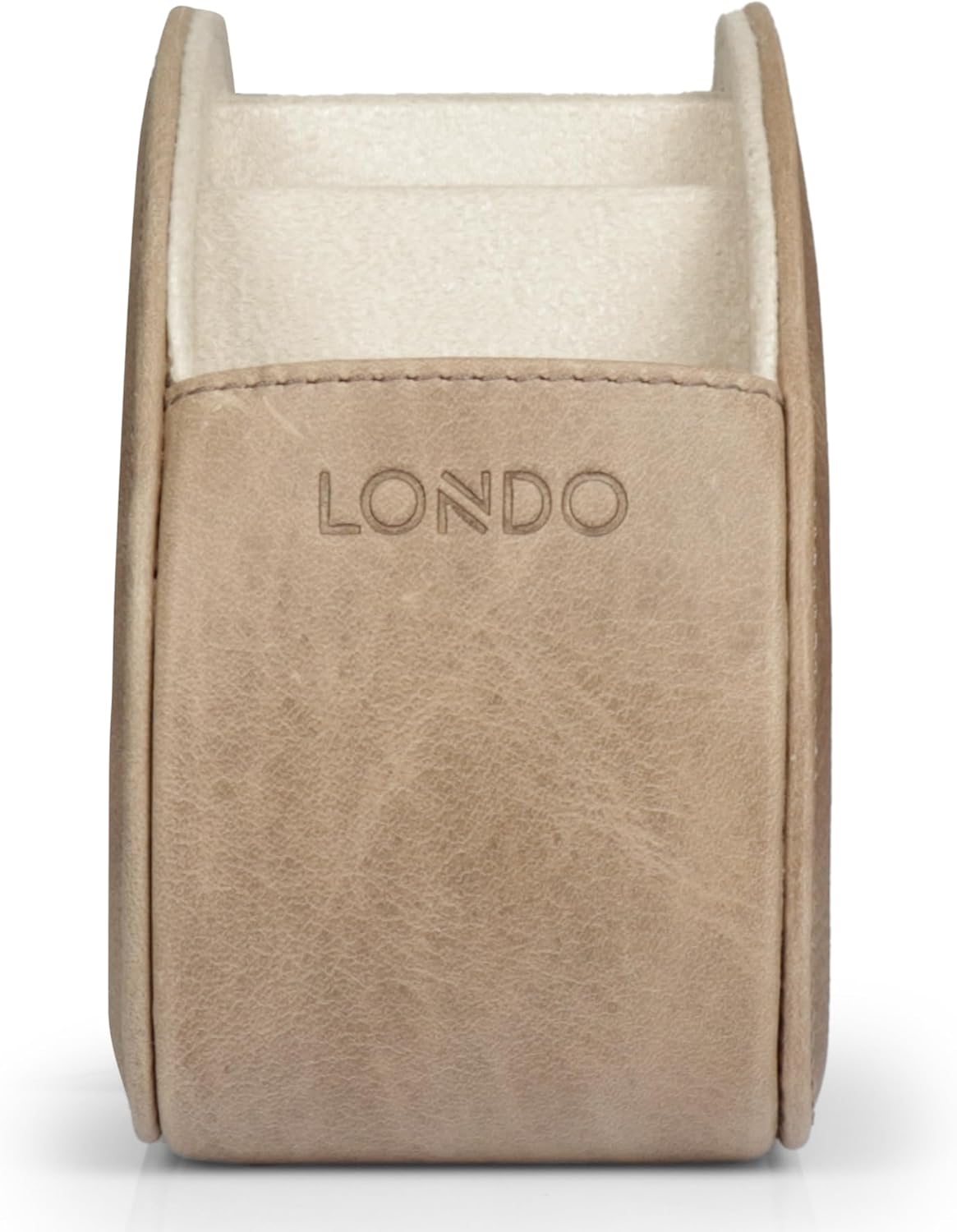 Detalle de Londo Remote Control Holder with 5 Pockets in Genuine Leather (Italian) — Slim Storage for Remotes