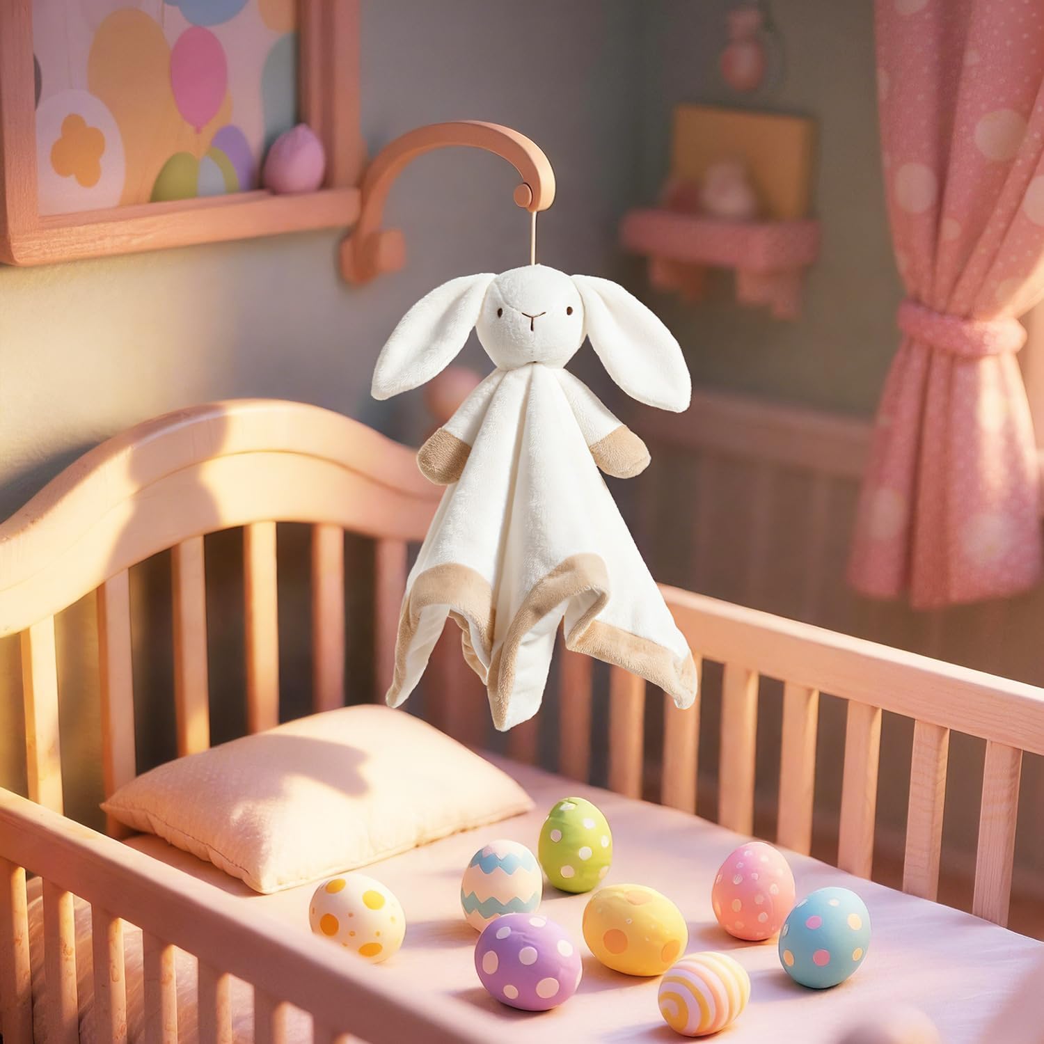 Thumbnail 1 de Apricot Lamb Baby Unisex White Bunny Security Blanket (14 Inches)