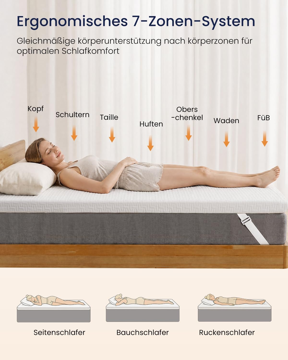 Thumbnail 3 de Matratzen Topper 180x200 cm H5/H6 – extrem fest, 7 cm Dicke, OEKO-TEX zertifiziert