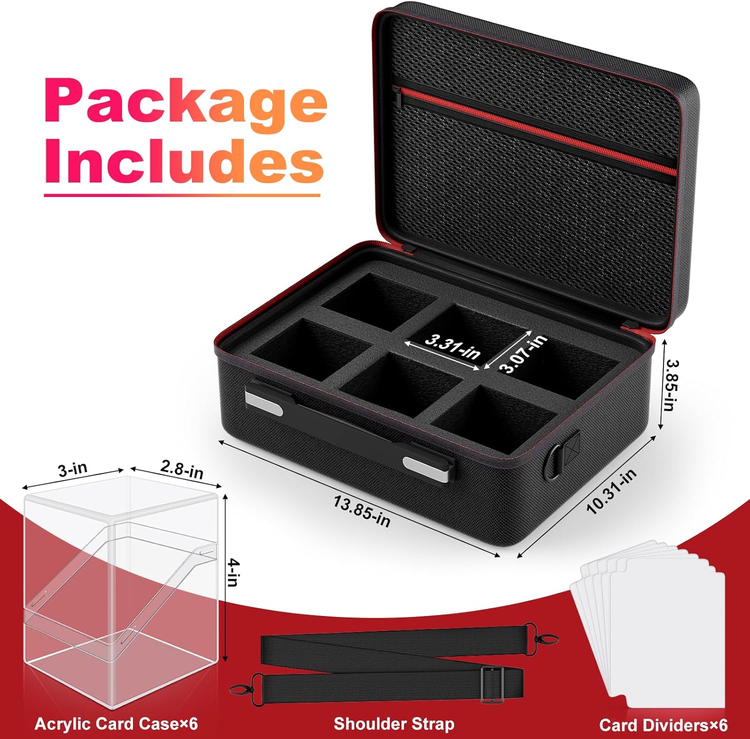 Thumbnail 1 de Proijeut Card Deck Box with Portable Case: 6-Pack Clear Acrylic Organizer for 600+ Double-Sleeved Cards