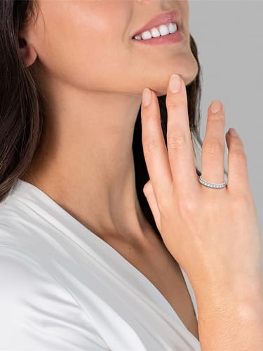 Detalle de Trilani – Anillo de plata de ley 925 con Circonita, acabado rodiado