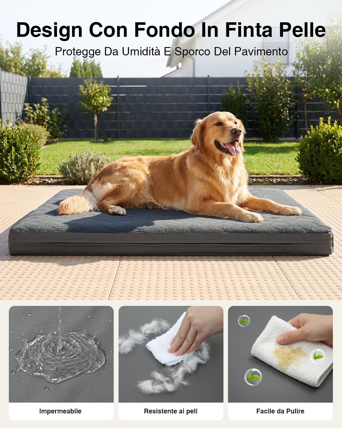 Detalle de Favodormir Cuccia Cane Interno Taglia Grande XL-119x73x9cm: Cuccia impermeabile e sfoderabile per cani grandi