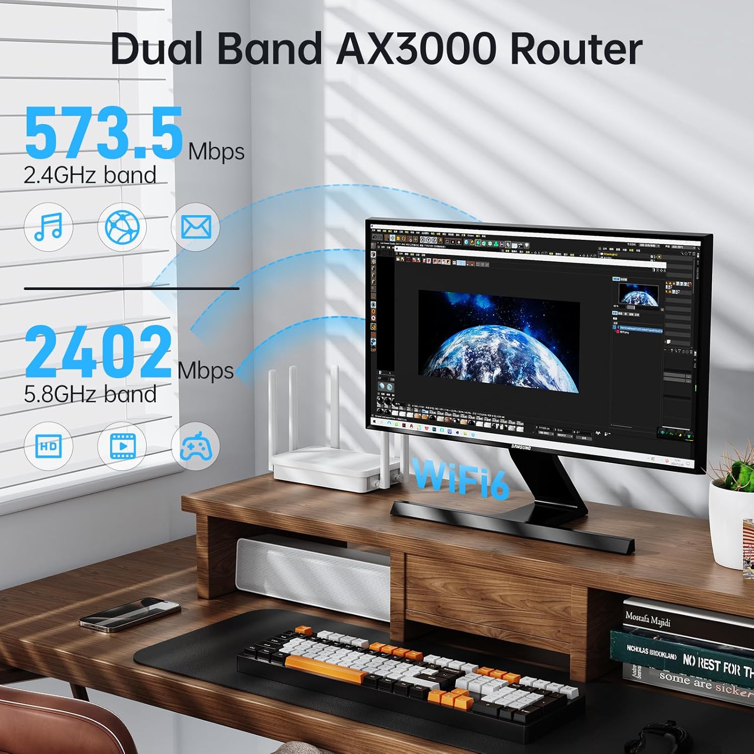 Detalle 2 de UeeVii CPE688KIT Point-to-Point Wireless Bridge System (WiFi 6 AX3000 Router) with 5KM Dual Gigabit Bridges