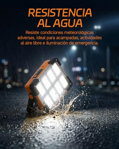 Thumbnail 6 de DANCINGBOAR Foco LED Recargable Solar 6000 mAh: Luz de Trabajo Exterior en Pack de 2