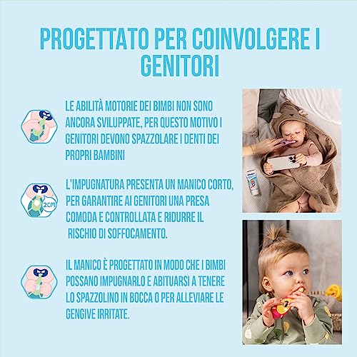 Detalle de Jordan Step 1 Spazzolino da denti Bambini 0-2 anni — Setole morbide, BPA-free, confezione 4 unità