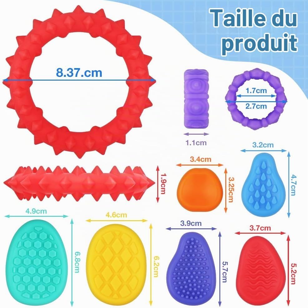 Thumbnail 1 de Aolso EUV8-GGHSJ-FBA sensorisch speelgoed met siliconen armbanden, stenen en ringen