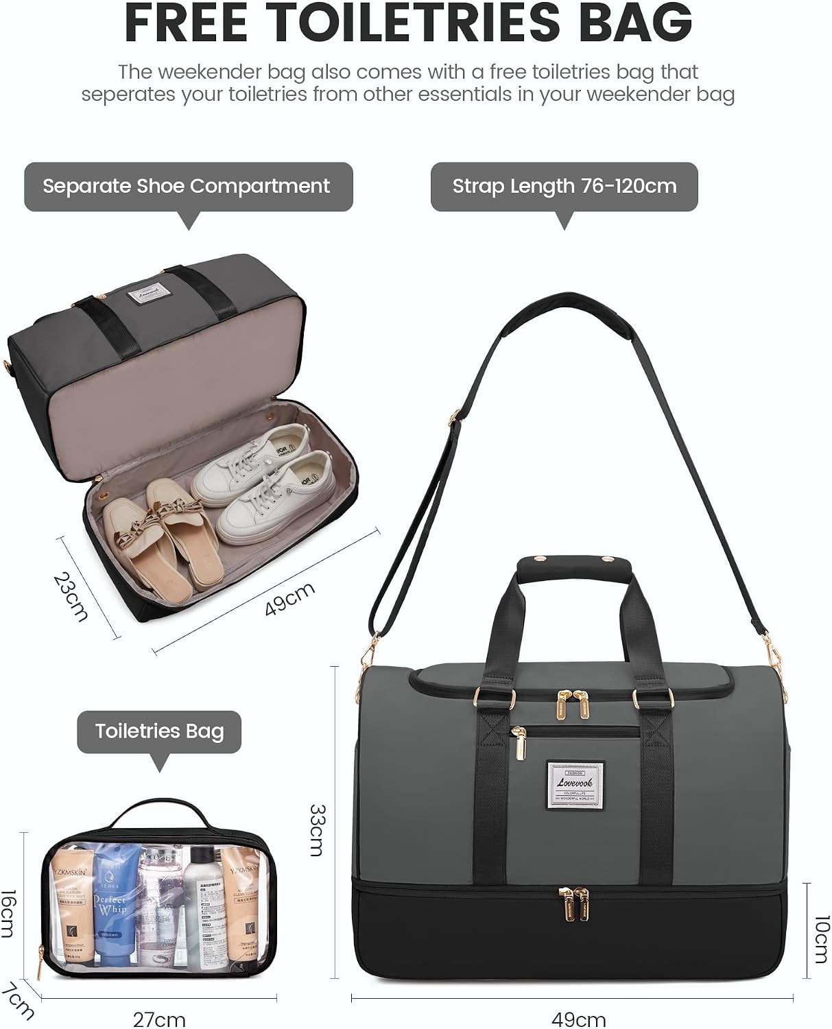 Thumbnail 1 de LOVEVOOK Weekender Reisetasche 37L