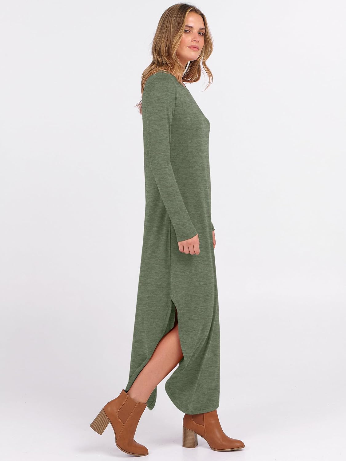 Detalle 2 de ANRABESS Women's Long Sleeve Maxi Dress with Pockets